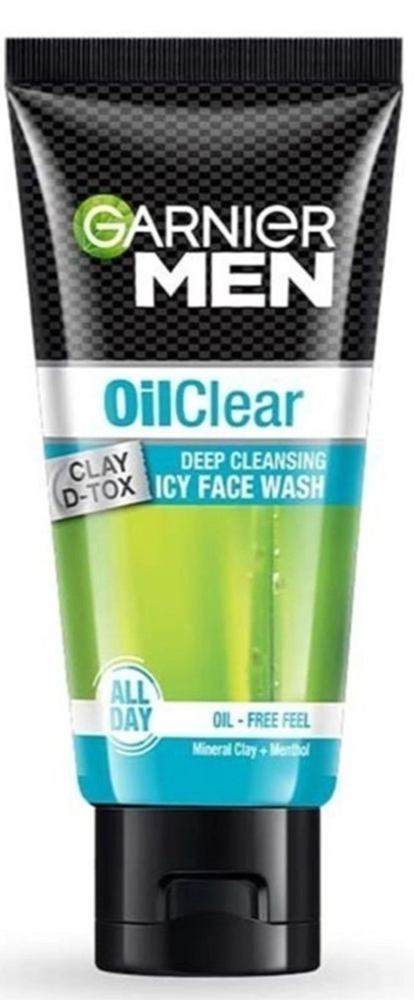 Garnier Men Oil Clear Clay D-Tox Deep Cleansing Icy Face Wash, 60g