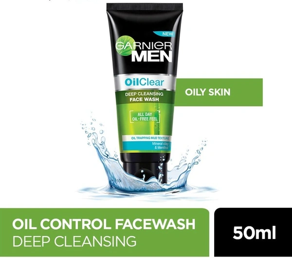 Garnier Men Oil Clear Skin Gel Face Wash Purifying, 50g - 50g