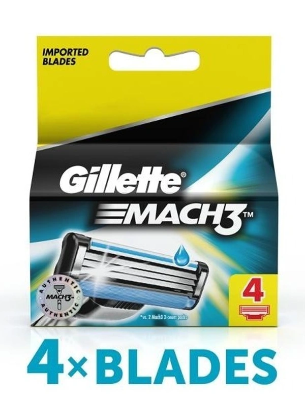 Gillette Mach 3 Turbo Cartridge 4s Imported Blades, 4 pcs - 4 pcs