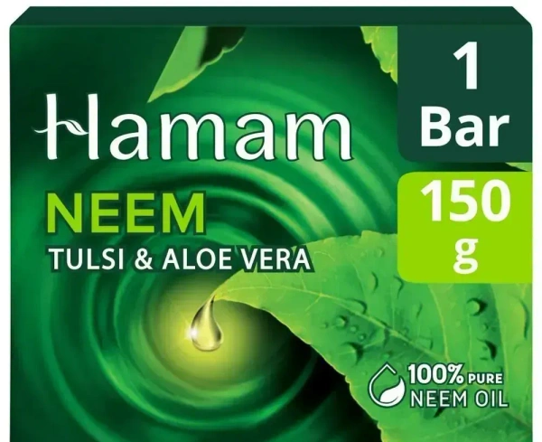 Hamam Neem Tulsi and Aloe Vera Soap Bar, 150g