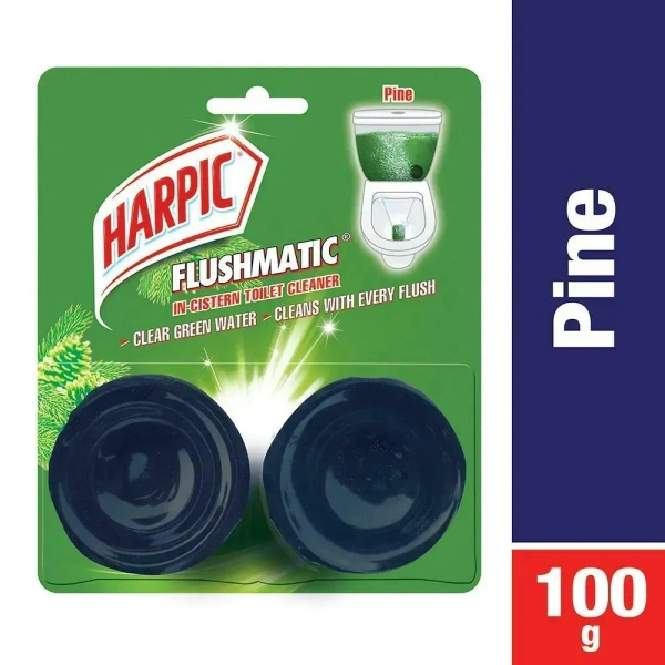Harpic Disinfectant Flushmatic Toilet Cleaner Pine, 100g - 100g
