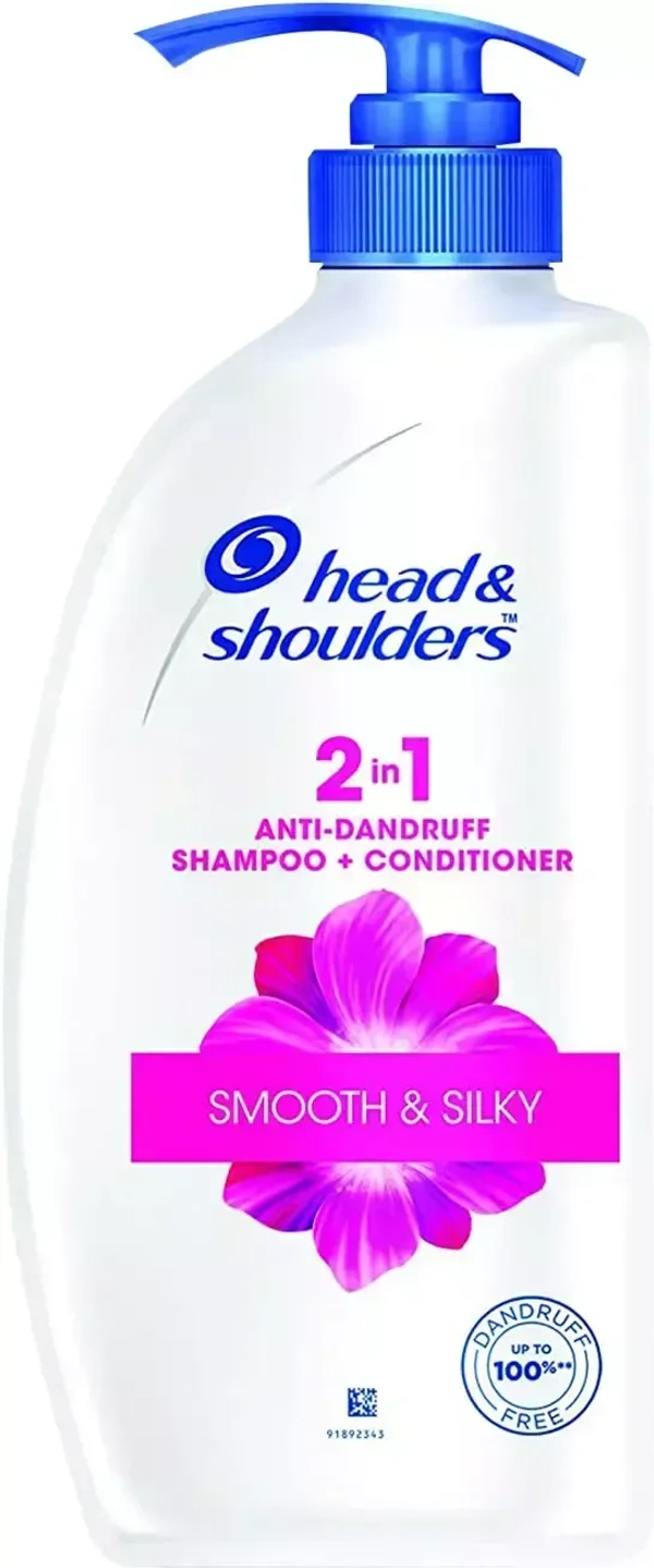 Head & Shoulders Head& Shoulders 2 in 1 Smooth and Silky Anti Dandruff Shampoo + Conditioner, 650 ml - 650 ml