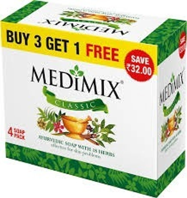 Medimix Ayurvedic Soap (Buy 3X75g Get 1 Free), 300g - 300g