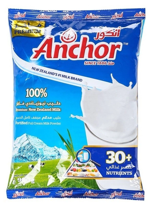Anchor Full Cream Milk Powder Pouch 900g - 900g