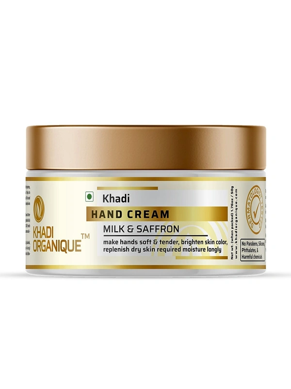 Khadi Herbal Milk and Saffron Hand Cream, 100g - 50g