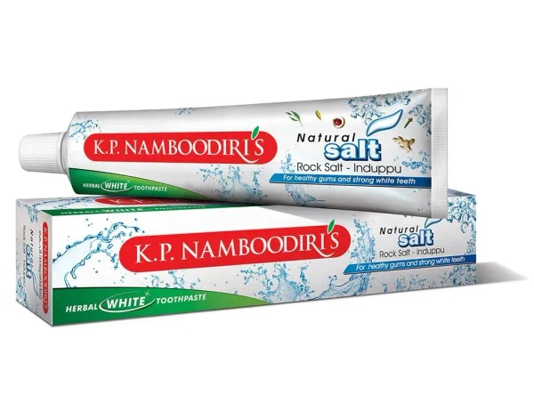 K.P Namboodiri's K.P.Namboodiri's Herbal White Toothpaste Natural Rock Salt, 100g - 100g