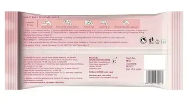 Kara Baby Skincare Wipes 20 Leaves