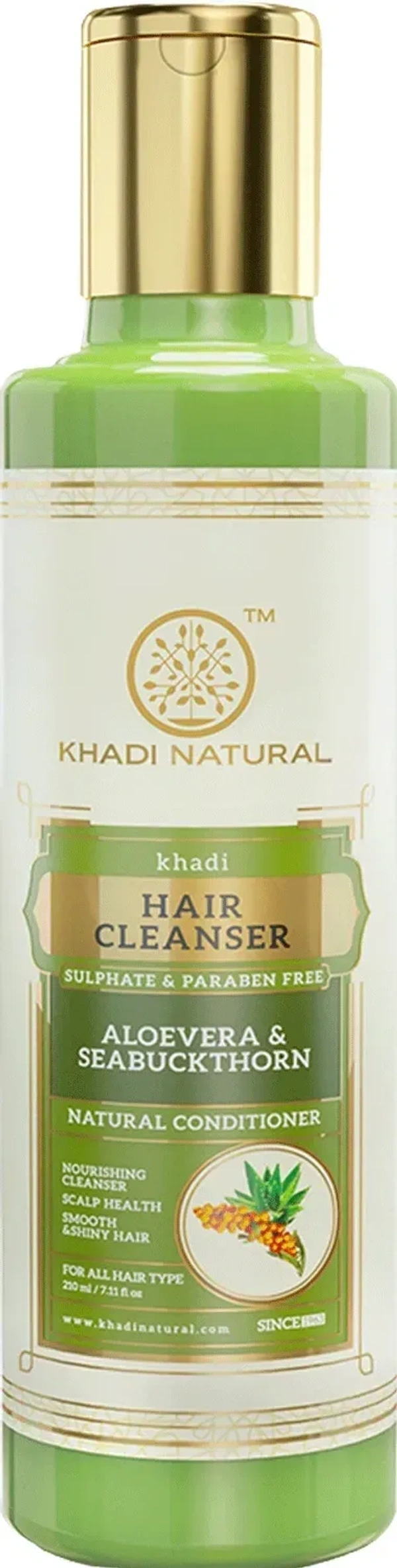 Khadi Herbal Aloevera Seabuckthorn Cleanser/Shampoo Sulphate Paraben Free, 210 ml - 210 ml
