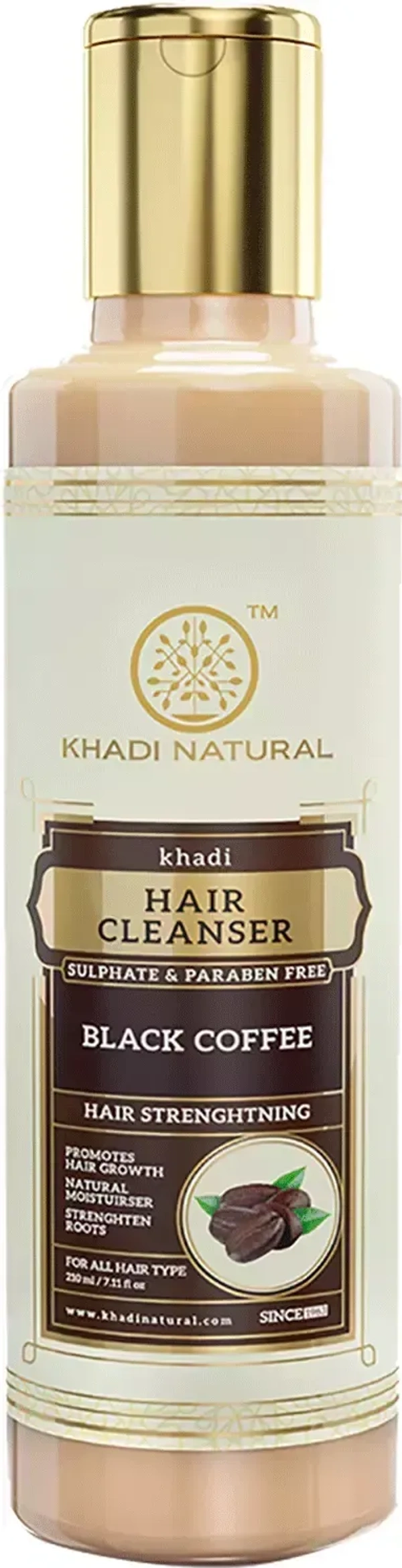 Khadi Herbal Black Coffee Cleanser / Shampoo Sulphate Paraben Free, 210 ml - 210 ml