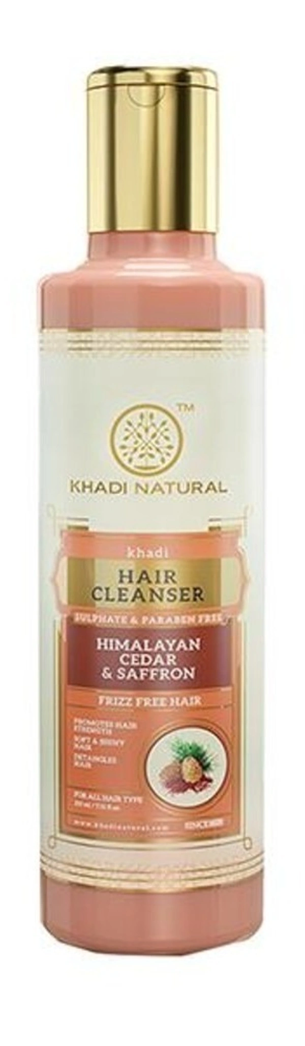 Khadi Herbal Deodar(Cedarwood)/Himalyan Cedar& Saffron Cleanser/Shampoo Sulphate Paraben Free, 210 ml - 210 ml