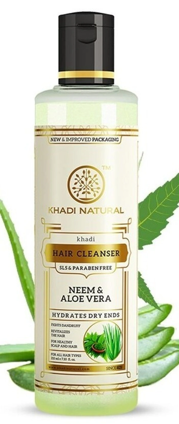 Khadi Herbal Neem and Aloevera Hair Cleanser, 210 ml - 210 ml