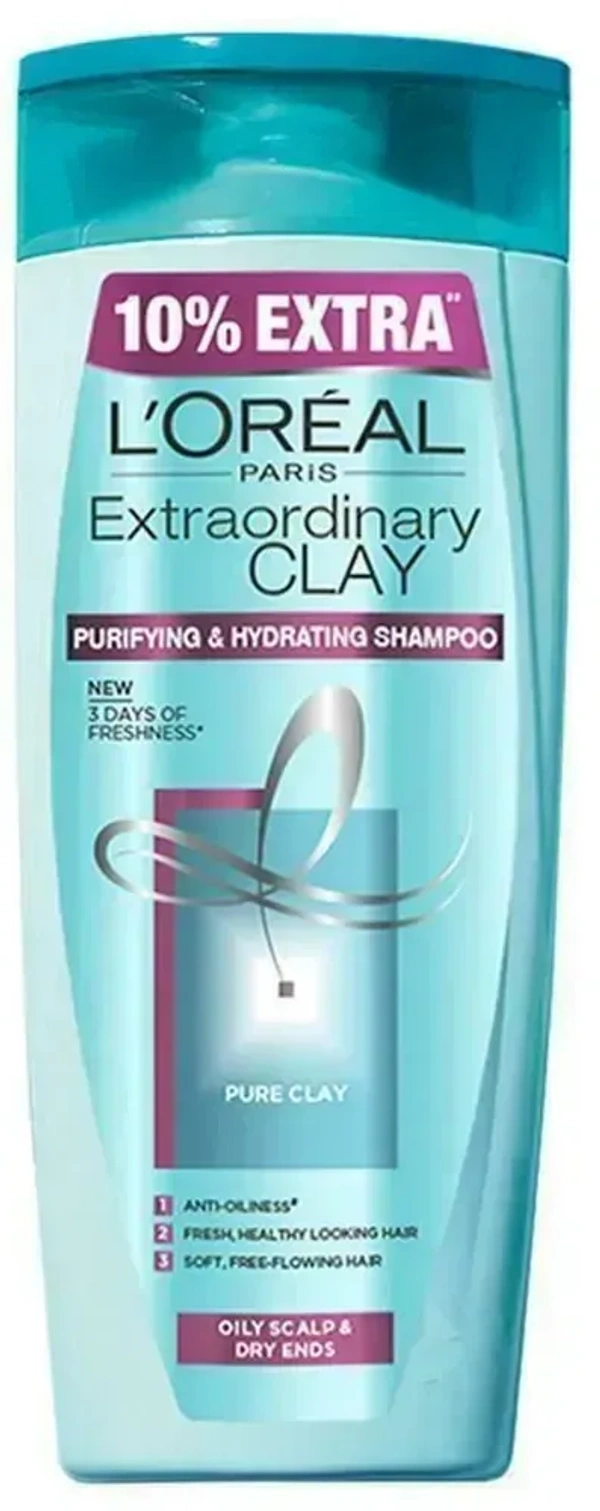 Loreal L'Oreal Paris Extra Ordinary Clay Purifying& Hydrating Shampoo, 82.5 ml - 82.5 ml