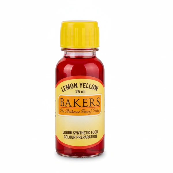 Bakers Lemon Yellow - Liquid Synthetic Food Color, 500ml - 500ml