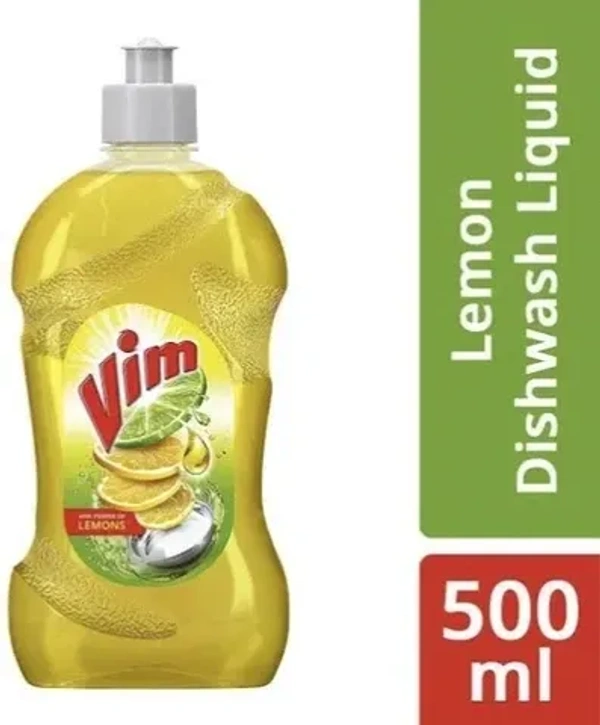 Vim Dishwash liquid, power of lemons  500ml Bottle - 500ml