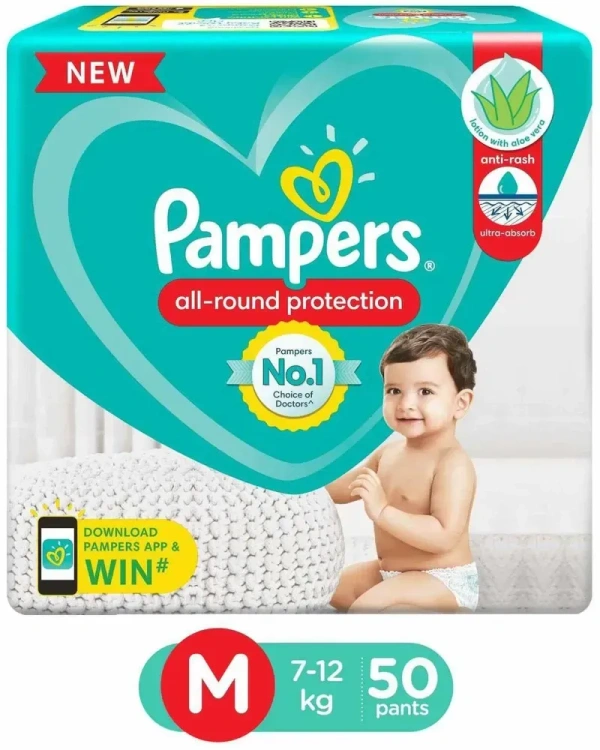Pampers Diapers All-Round Protection Medium, 50 pants
