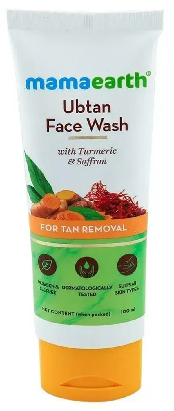 Mamaearth Ubtan Face Wash For Tan Removal (Turmeric& Saffron), 100 ml