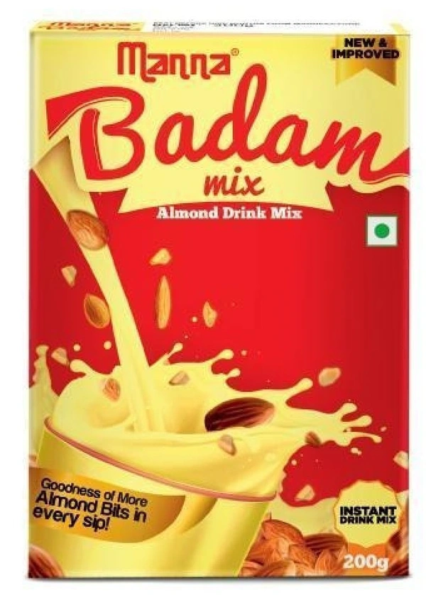Manna Badam Almond Drink Mix - Rich In Protein & Vitamins, No Artificial Flavours, 200g - 200g