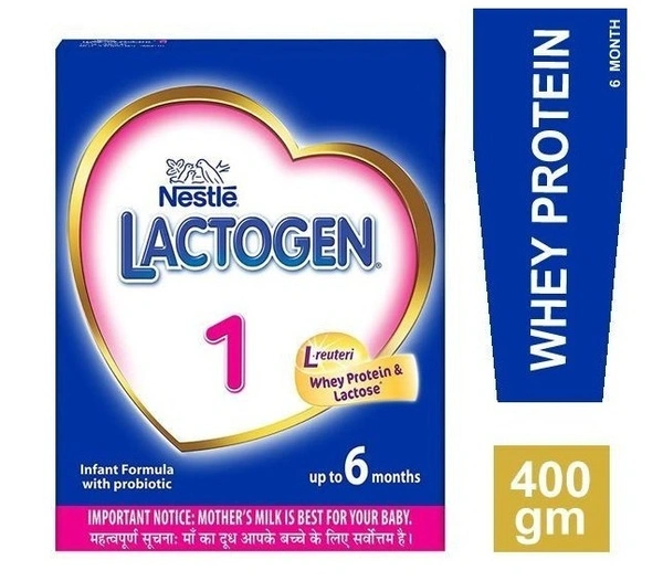 Nestle Lactogen Stage 1 Infant Formula Powder, 400g Pack (Upto 6 Months) - 400g