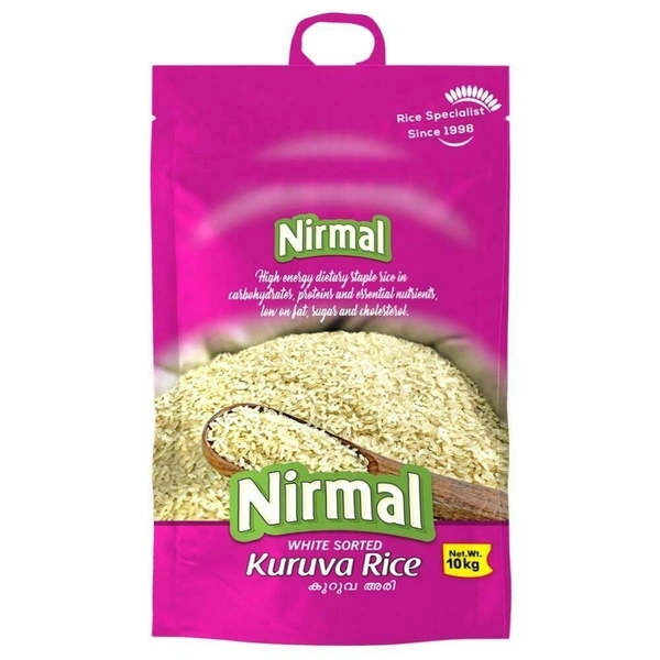 Nirmal White Sorted Kuruva Rice, 10 kg - 10 kg