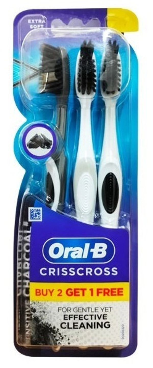 Oral-B Charcoal Sensitive Crisscross Extra Soft Toothbrush 3 N, 1 pcs - 1 pcs