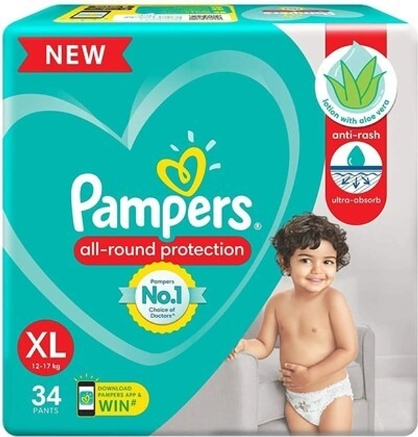 Pampers All-Round Protection (XL) Extra Large Diaper Pants, 34 Pants