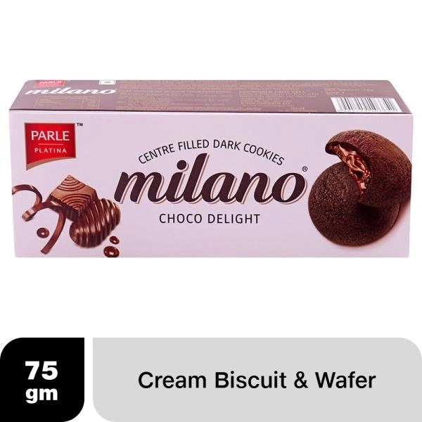 Parle Milano Choco Delight Centre Filled Dark Cookies, 75g - 75g