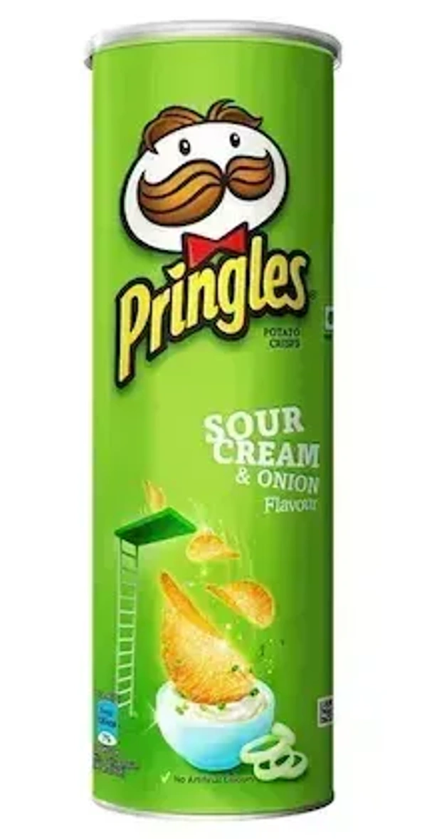 Pringles Potato Crips Price Sour Cream and Onion Flavour, 147g - 147g