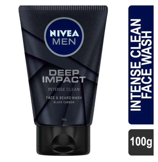 Nivea Men Deep Impact Face Beard Wash, 100g - 100g