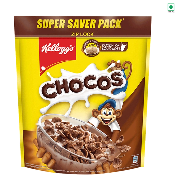 Kellogg's Chocos Chocolate Flavored Whole Grain Cereal Box, 250g - 250g
