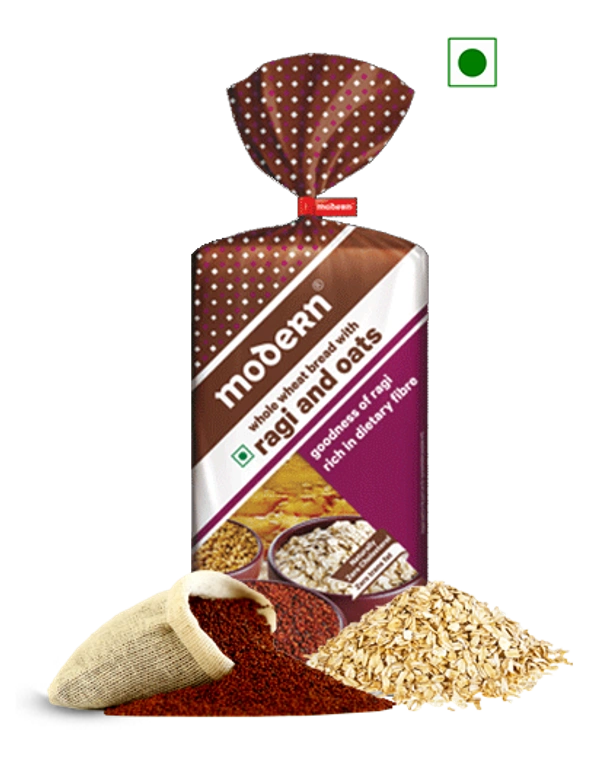 Modern Whole Wheat Bread With Ragi And Oats - 1-pcs