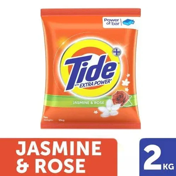 Tide Plus Extra Power Detergent Washing Powder   (Jasmine and Rose) with Free Detergent Powder), 2 kg - 2 kg