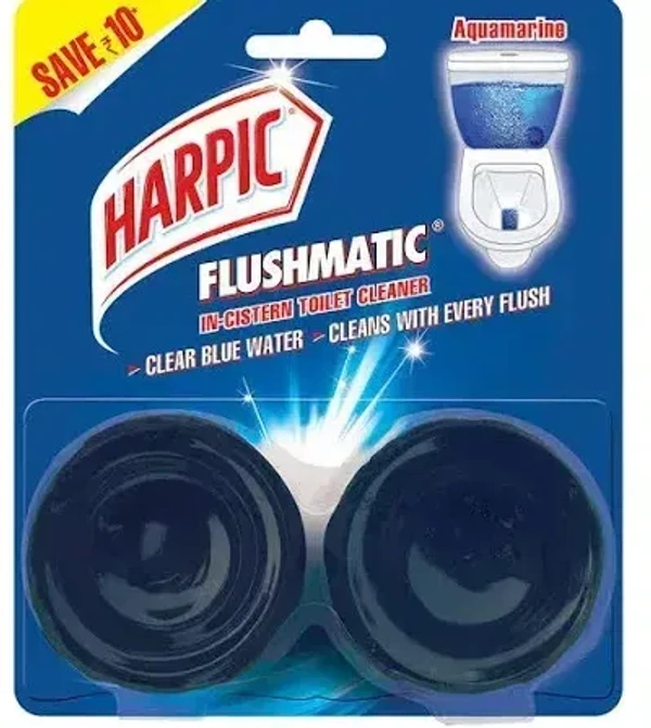Harpic Flush Matic In-cistern Toilet Cleaner Marine, 2 Unit x 50 g - 2 Unit x 50 g