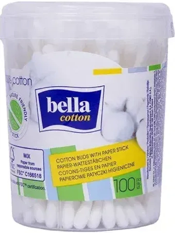 Bella Cotton Buds 100 Pieces, 1pcs - 1pcs
