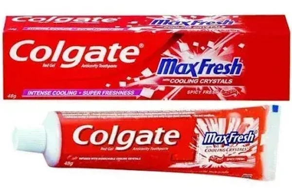 Colgate Max Fresh Cooling Crystals Spicy Fresh Red Gel Anticavity Toothpaste, 46g - 46g