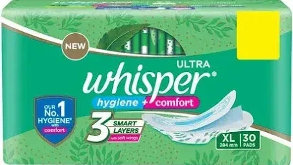 Whisper Ultra Clean  XL, 30 Pads - 30 pads