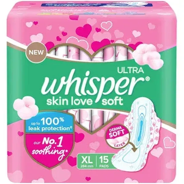Whisper Ultra Soft XL 15's ExtraLarge (15 Pads)