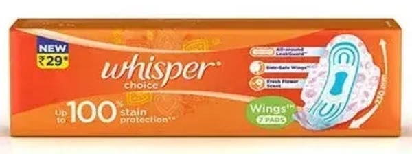 Whisper Choice Sanitary Pads Regular Wings, 7 Pieces - 7 Nos