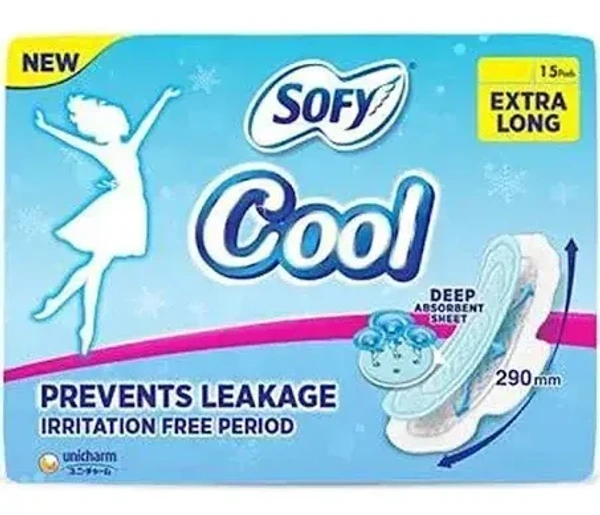 Sofy Cool freshness Extra Long Sanitary Pads, Pack of 15 - 15 Nos