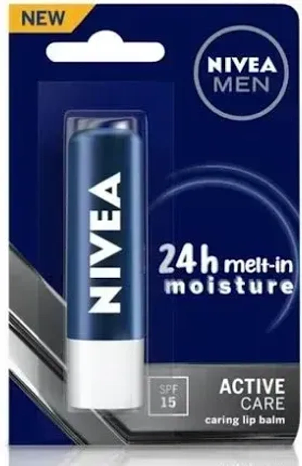 Nivea Men Active Care Lip Balm, 4.8g - 4.8g
