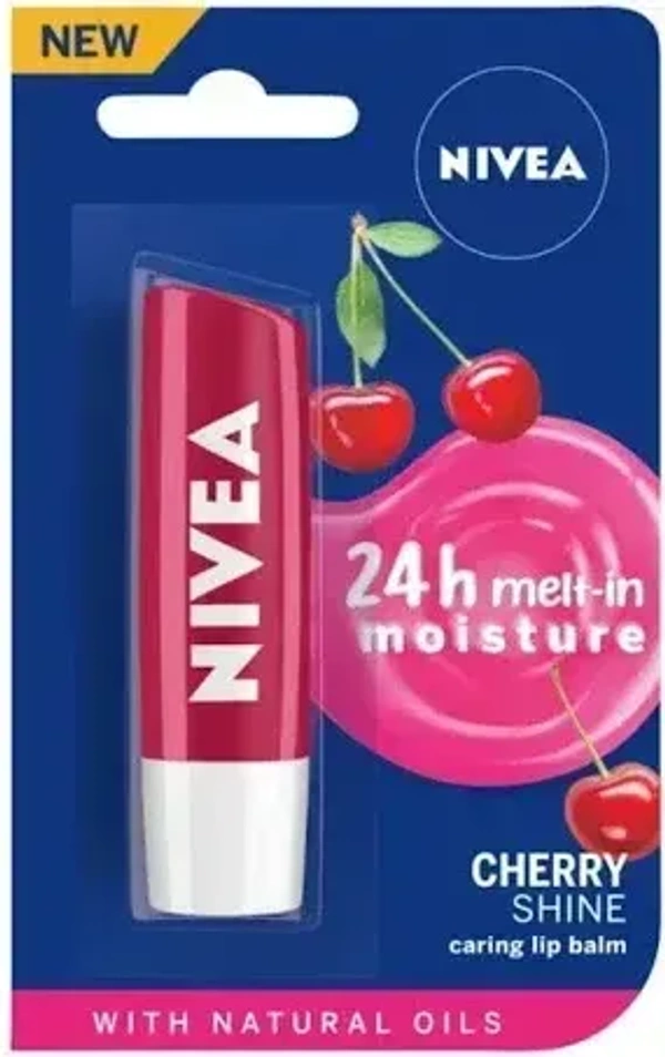 Nivea Lip Balm Cherry Shine, 4.8g - 4.8g