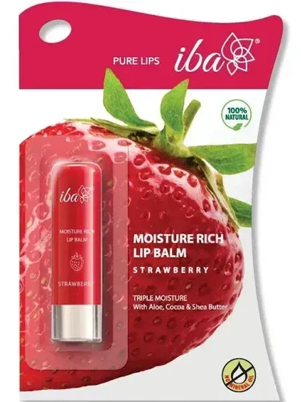 Iba Moisture Rich Lip Balm Strawberry, 4.5g - 4.5g