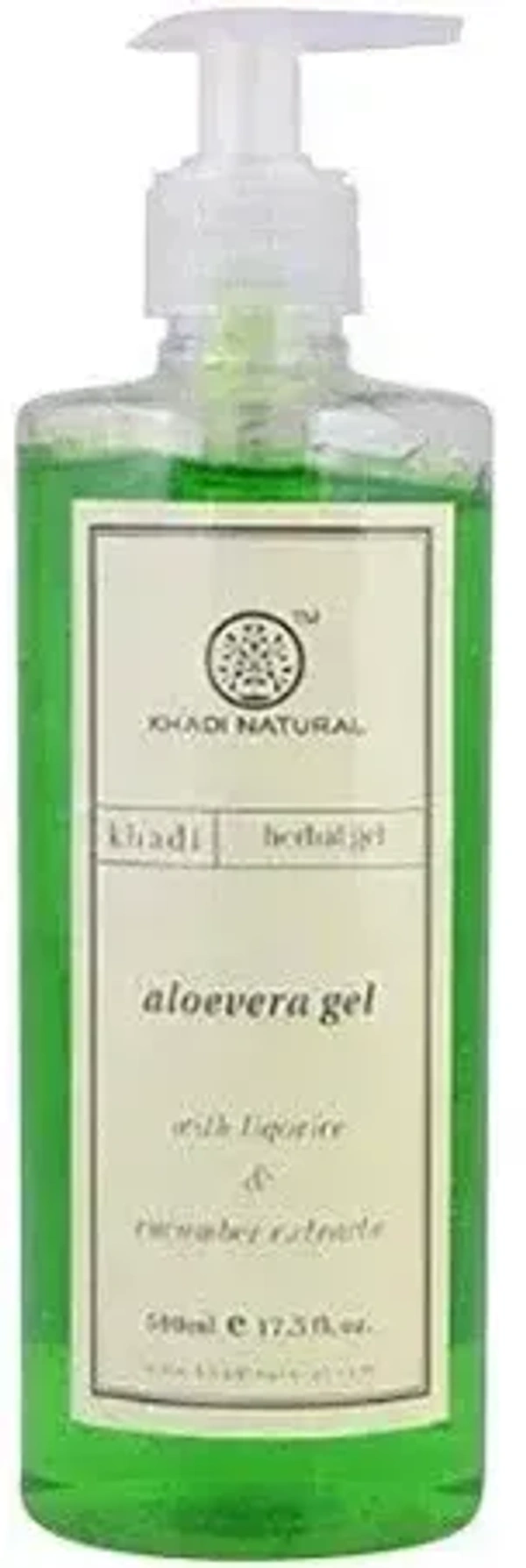 Khadi Herbal Aloevera Gel With Dispenser, 500 ml - 500 ml