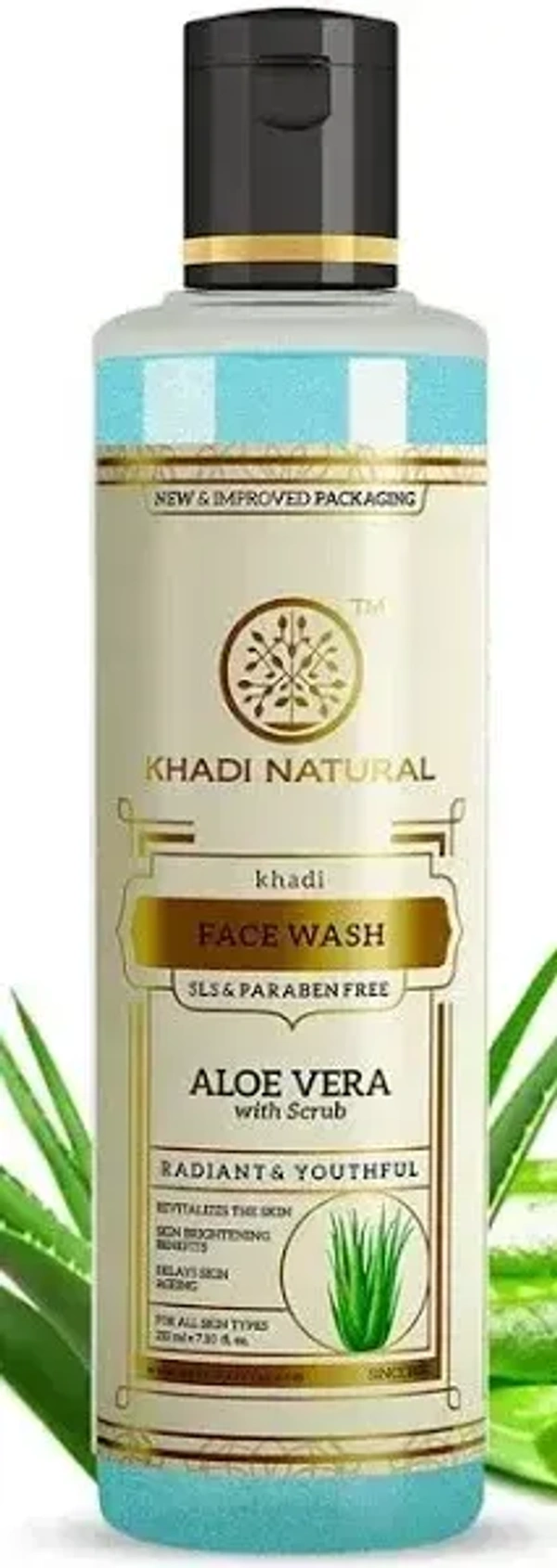 Khadi Herbal Aloevera With Scrub Face Wash, 210 ml