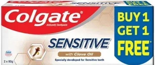 Colgate Sensitive With Clove Oil Anticavity Toothpaste Buy 1 Get 1 Free, 160g - 160g