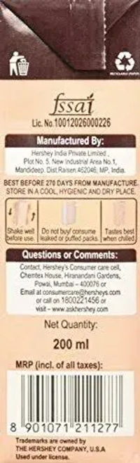 Hershey's Hersheys Milk Shake Chocolate, 200ml - 200ml