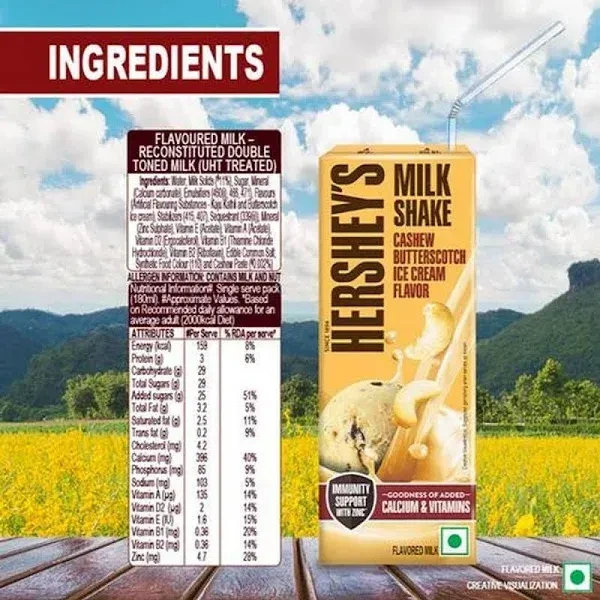 Hershey's Hersheys Milk Shake Butterscotch, 200ml - 200ml