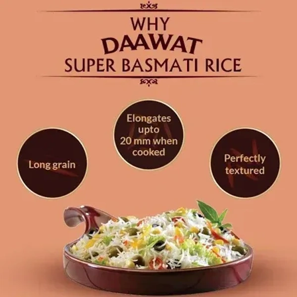Daawat Super Basmati Rice Super Value Pack 25% Extra Pouch, 1.25 kg - 1.25 kg