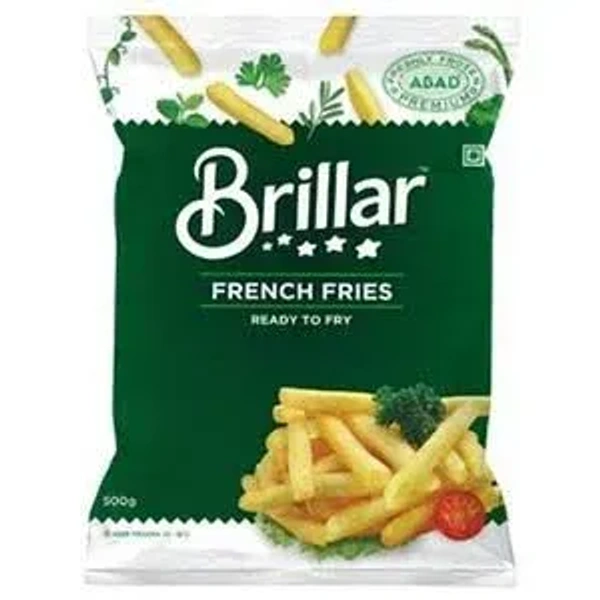 Brillar French Fries Ready To Fry Pouch, 500g - 500g