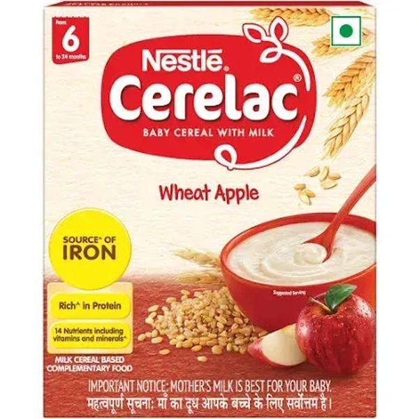 Nestle Cerelac Wheat Apple From 6 To 12 Months Carton, 300g - 300g