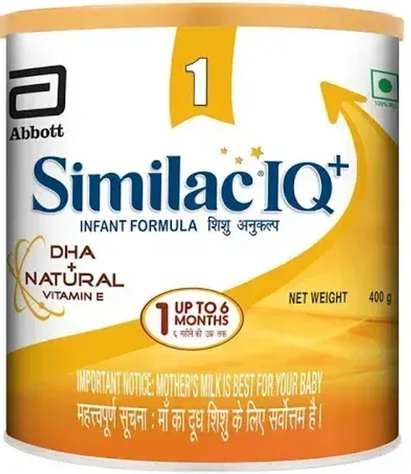 Abbott Similac IQ+Stage 1 Dha+Natural Vitamin E, 400g - 400g